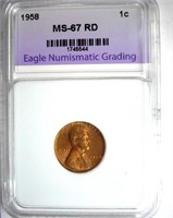 1958 Cent ENG MS-67 RD Lists For $385