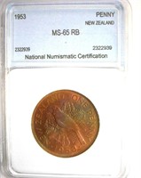 1953 Penny NNC MS-65 RB New Zealand