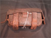 Leather Civil War-era cartridge pouch, 1883