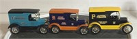 3-die cast delivery  bank trucks with keys