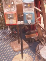 Two Northwestern vintage nut dispensers on single