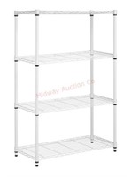White 4 shelf wire rack