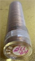 1964  roll of Canadian pennies