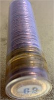 1962 roll of Canadian pennies