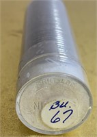 1967 roll of Canadian nickels