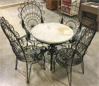 Twisted Wrought Iron Peacock Style Patio Set