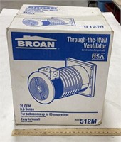 Broan through the wall ventilator-unopened
