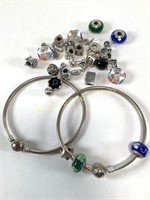 (2) Pandora Bracelets, Pandora Charms, & More