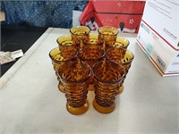 Lot of 10 Amber Colored Iced Tea Glasses