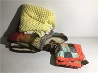 Two Blankets, an Afghan and a Quilt