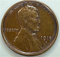 1914 D Au Key date Lincoln 1 cent
