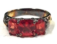 Sterling Red Stone Ring