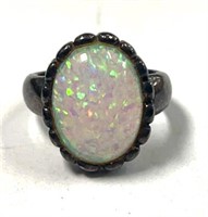 Opal Sterling Designer Ring