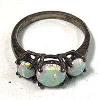 3 Opal Stone Sterling Designer Ring