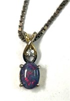 Purple Opal Sterling Necklace
