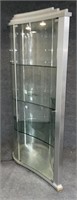 Contemporary Glass Teardrop Curio Cabinet