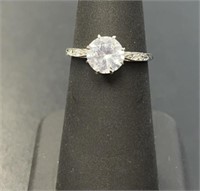 10 KT White Sapphire and Diamond Ring