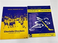 Charlotte Checkers hockey programs 1972 & 1975