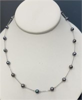 Designer 14 KT Tahitian Black Pearl Necklace
