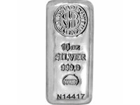 TEN oz .9999 Fine Silver Bar