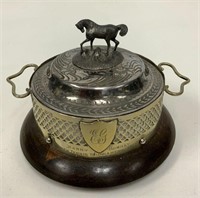 Antique Monogrammed Silver Plate Trophy Bowl
