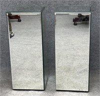 Pair of Mirrored Pedestals