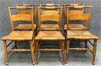 6 Antique Hitchcock-Style Farmhouse Chairs