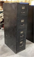 Metal filing cabinet 
15 in x 26.5 in x 54 in