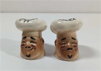 Vintage Japan Italian Chef Figyral Head Salt and