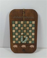 Vintage Hand Painted Carved Folk Art Chess and