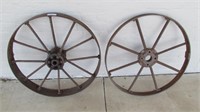 Two Cast Wheels 740 D
