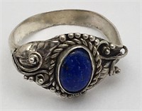 Sterling Silver Ring With Blue Stone