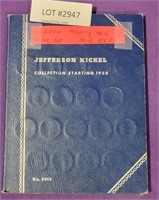 JEFFERSON NICKEL COIN BOOK W/62 COINS - 1938-61