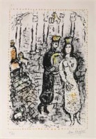Marc Chagall Lithograph, Le Trone De David