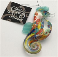 Colored Glass Whimsical Seahorse