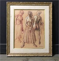 Robert Brackman Lithograph Of Nudes