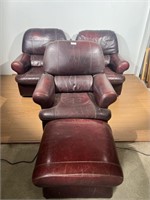 Three Leather Lounge Chairs