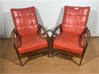 2 Retro Teak Lounge Chairs