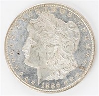 Coin 1886 Morgan Silver Dollar Gem BU DMPL
