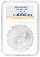 Coin 2012-W  American Silver Eagle NGC MS70