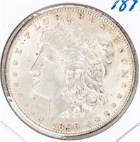 Coin 1896 Morgan Silver Dollar in Almost Unc.