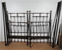 Pair Of Single Cast Iron Beds