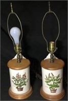 One Pair of Spice Jar Lamps: Basil and Sage
