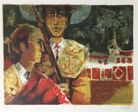 Alvar Sunnol Lithograph, Matador And Picador