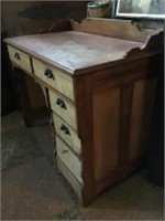 Vintage East Lake Desk with 5 Drawers