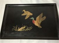 Vintage Couroc Serving Platter Flying Ducks