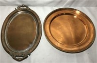 Vintage Copper serving platters round 14 ‘ across