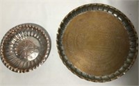 Vintage Brass and Copper Bowl and Platter