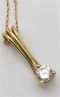 14k Gold And Diamond Pendant Necklace