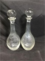 Two art glass of Wine Decanters